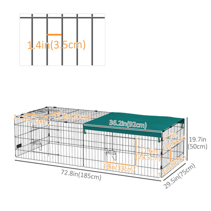 Small Animal Cage With Roof, Indoor Outdoor Use, 73" x 30" x 20", Green Houses & Habitats at Gallery Canada