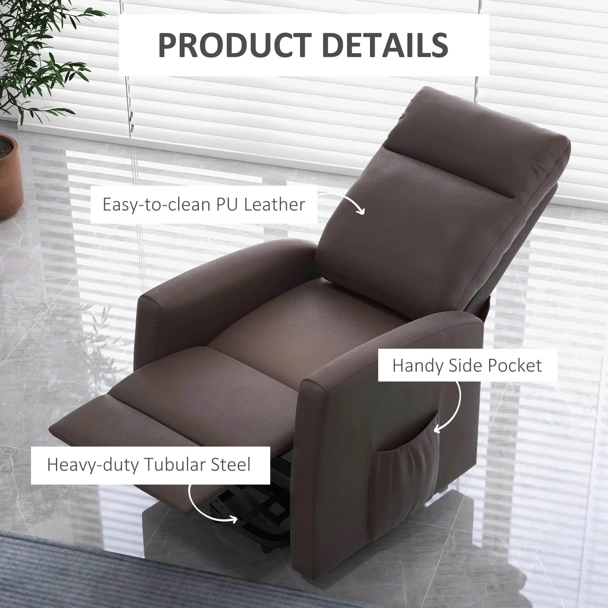 Power Lift Recliner Chair, Remote Control, Side Pocket, Brown Electric Power Lift Chairs at Gallery Canada