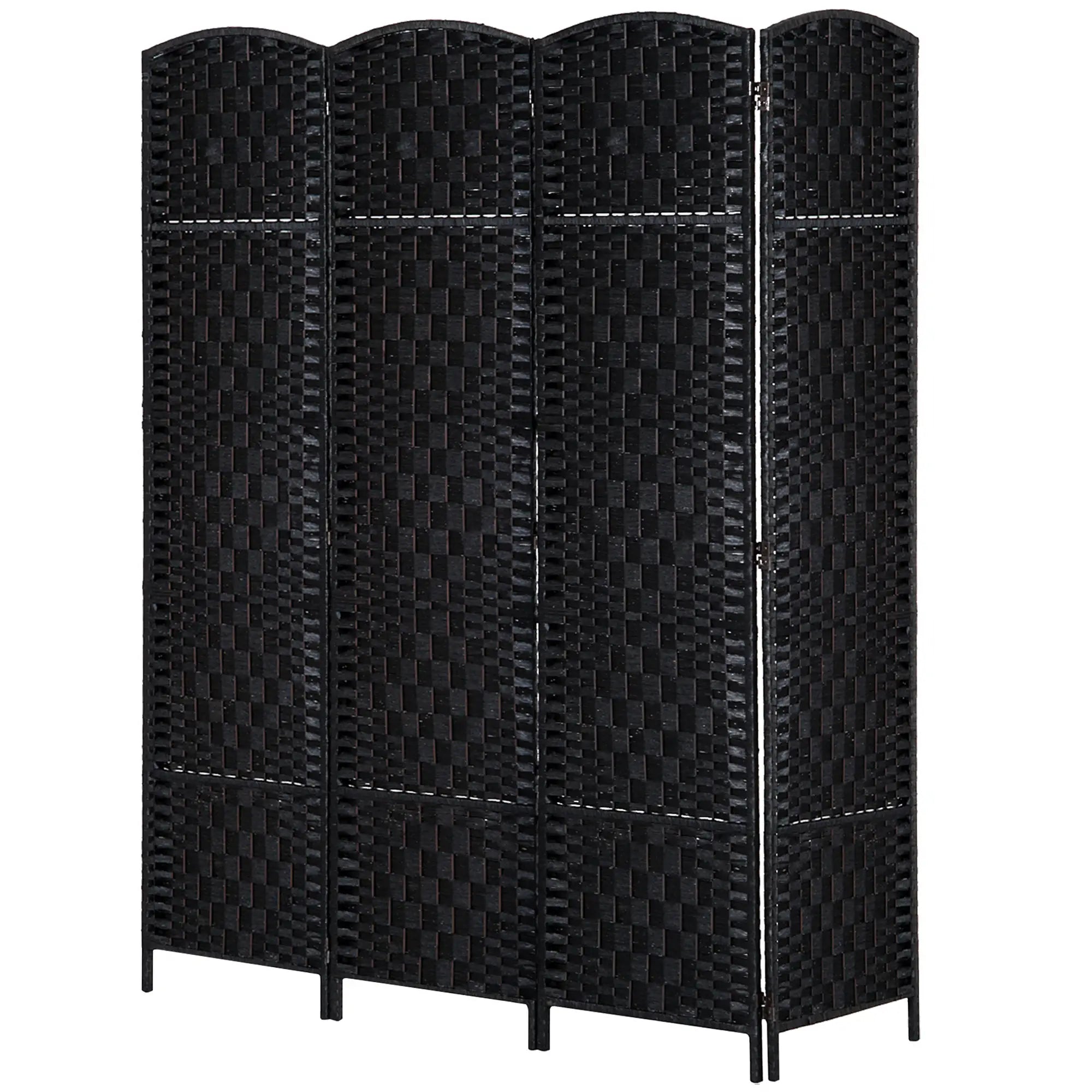 6ft Folding Room Divider, 4 Panel Wooden Frame, Black Room Dividers at Gallery Canada
