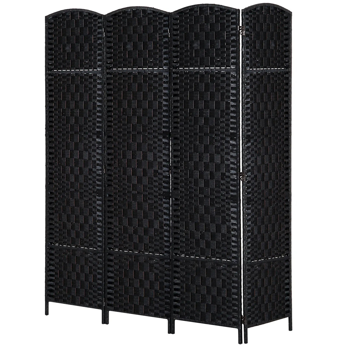 6ft Folding Room Divider, 4 Panel Wooden Frame, Black Room Dividers at Gallery Canada