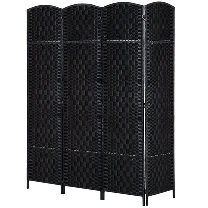 6ft Folding Room Divider, 4 Panel Wooden Frame, Black Room Dividers at Gallery Canada