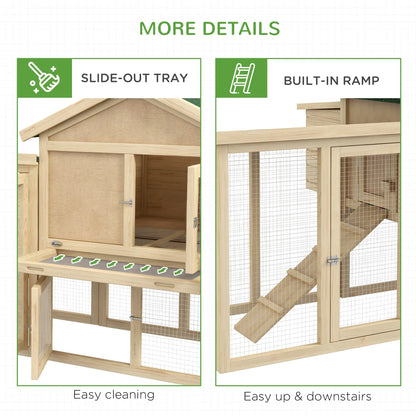 Wooden Chicken Coop, Large Rabbit Hutch with Nesting Box, Run, Ramp Chicken Coops at Gallery Canada
