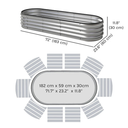 Galvanized Raised Garden Bed, 6 x 2 x 1 ft, Silver Galvanized Planter Boxes at Gallery Canada