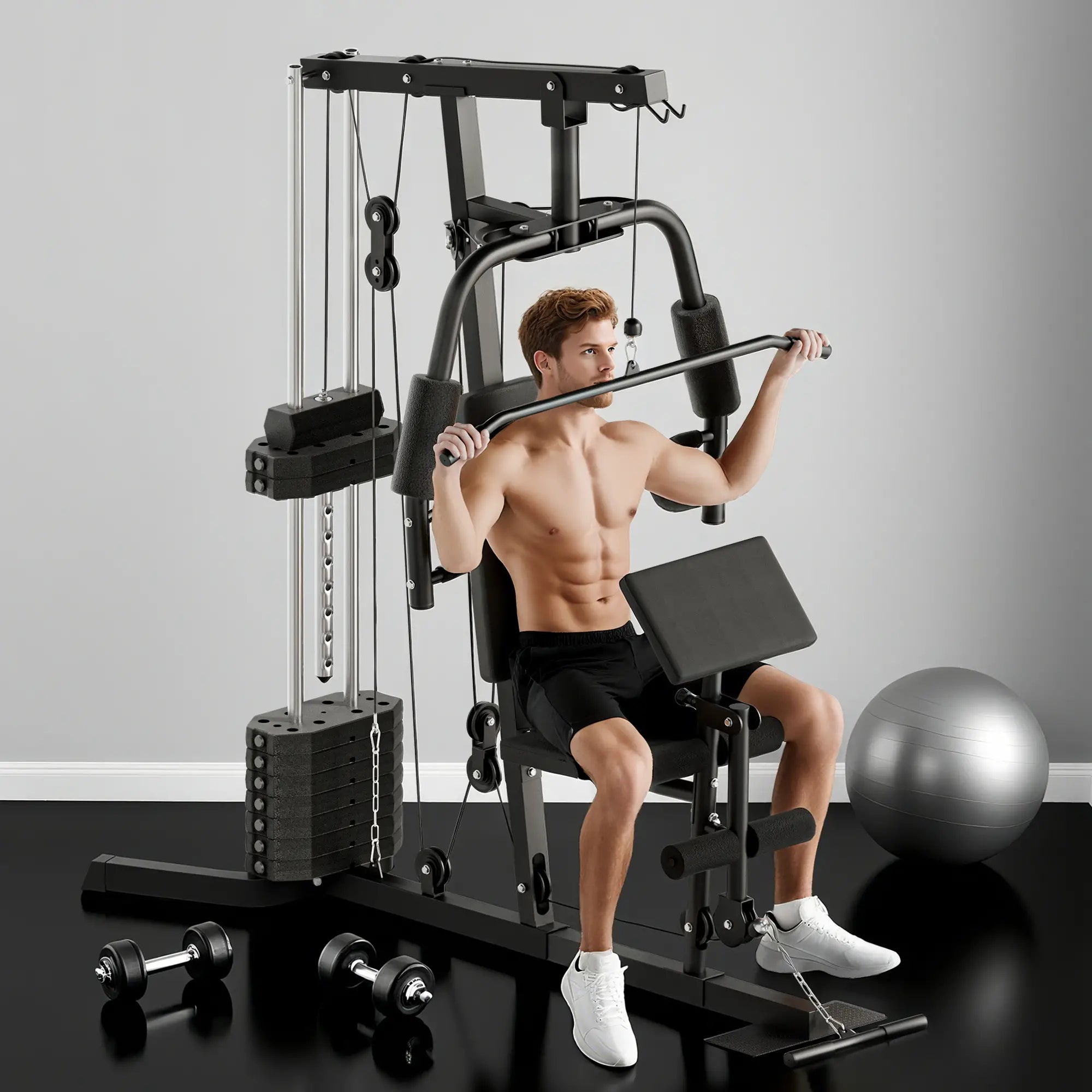Multi-Exercise Home Gym Station with 99lbs Weight Stack, for Full Body Workout Power Towers at Gallery Canada