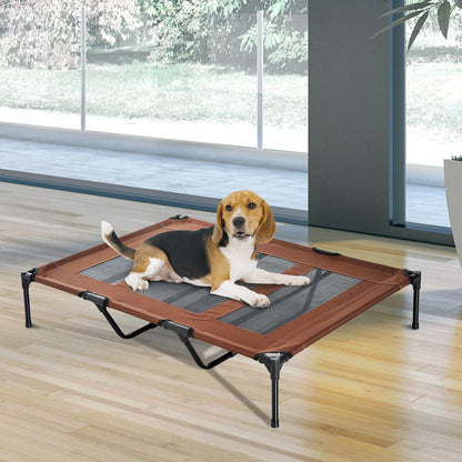 Elevated Dog Bed, XL Dog Cot, 48" x 36" x 9", Coffee Elevated Dog Beds at Gallery Canada