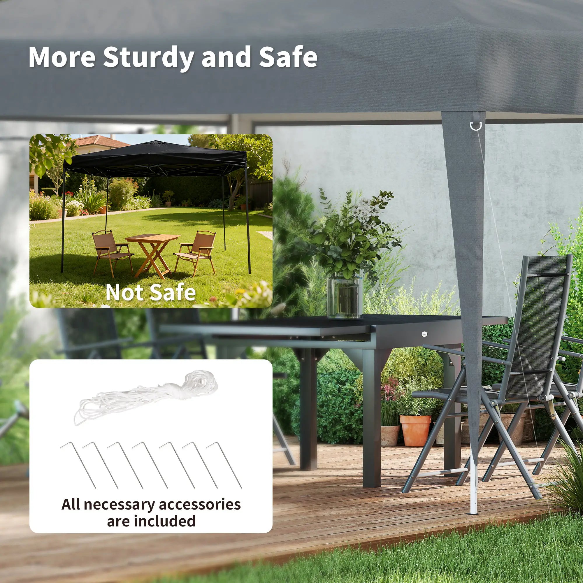 10 x 10ft Folding Pop Up Tent, Outdoor Gazebo Canopy, Grey Pop Up Canopies at Gallery Canada