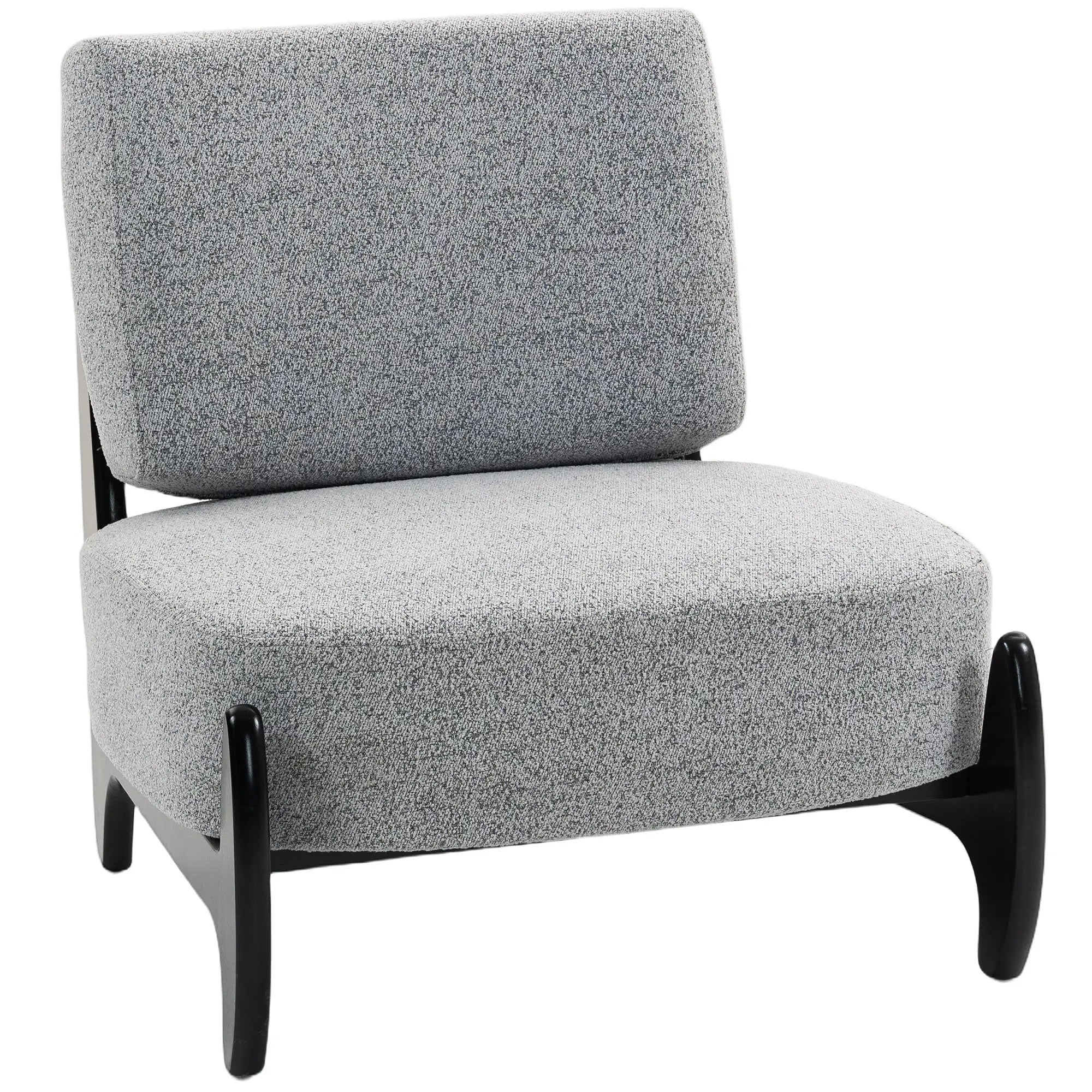 Accent Chair, Rubber Wood Frame, Wide Seat, Modern Chenille, Thick Cushion, Grey Accent Chairs Grey, Black at Gallery Canada