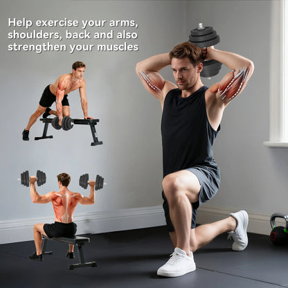 Adjustable 2 x 44lbs Dumbbell Set, Fitness Training, Black Dumbbells & Barbells at Gallery Canada