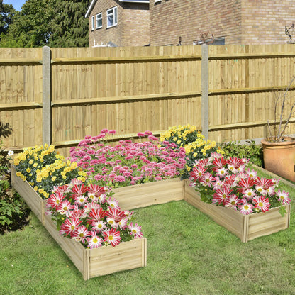 DIY 5-Box Garden Planter, Open Bottom, Natural Wood Raised Garden Beds at Gallery Canada