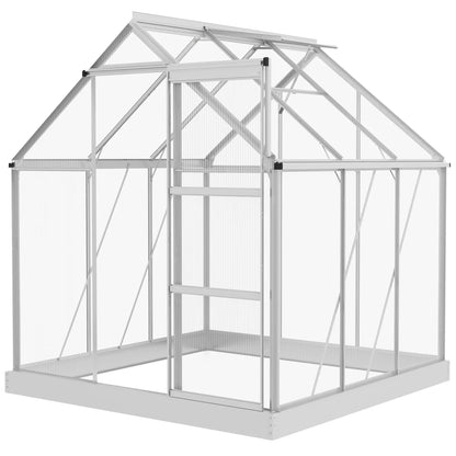 6' x 6' Walk-In Greenhouse, Polycarbonate, Sliding Door, Window, Silver Walk In Greenhouses at Gallery Canada