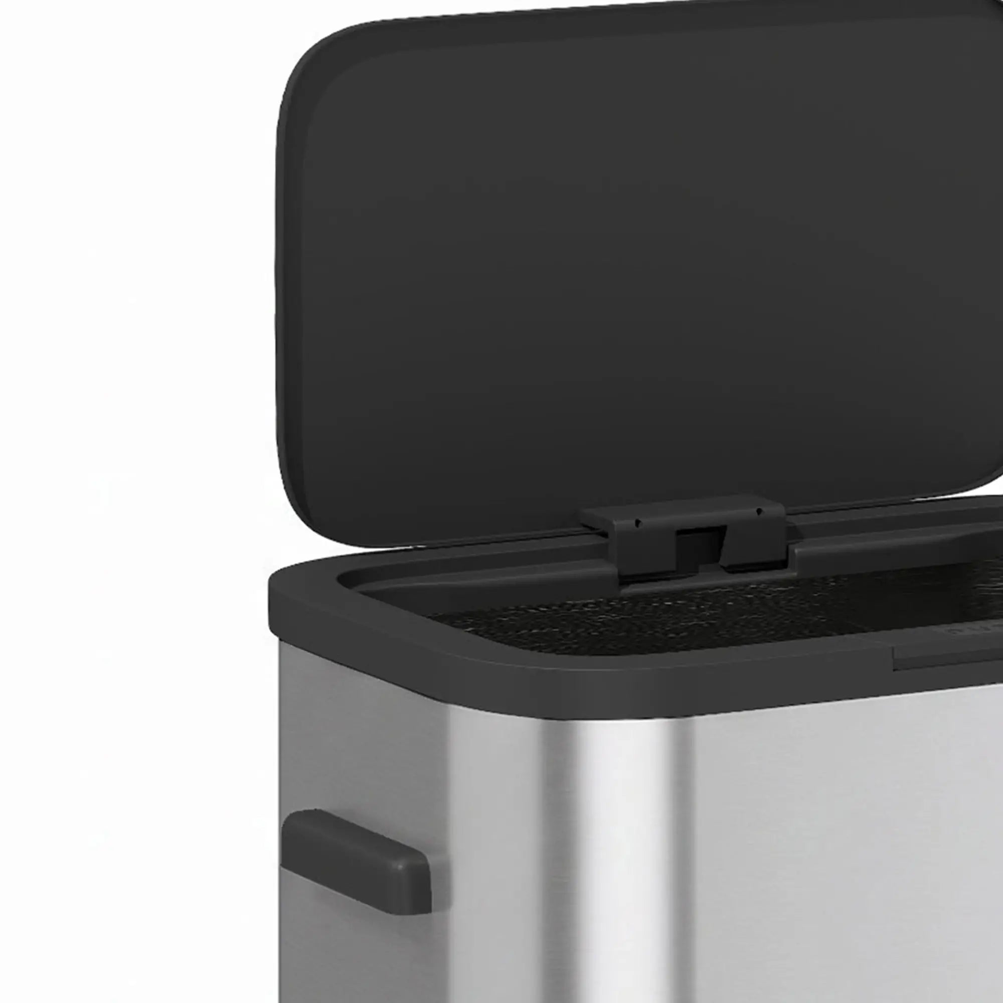 60 L Slim Stainless Steel Trash Can, Soft-Close Lid, Silver Kitchen Trash Cans at Gallery Canada