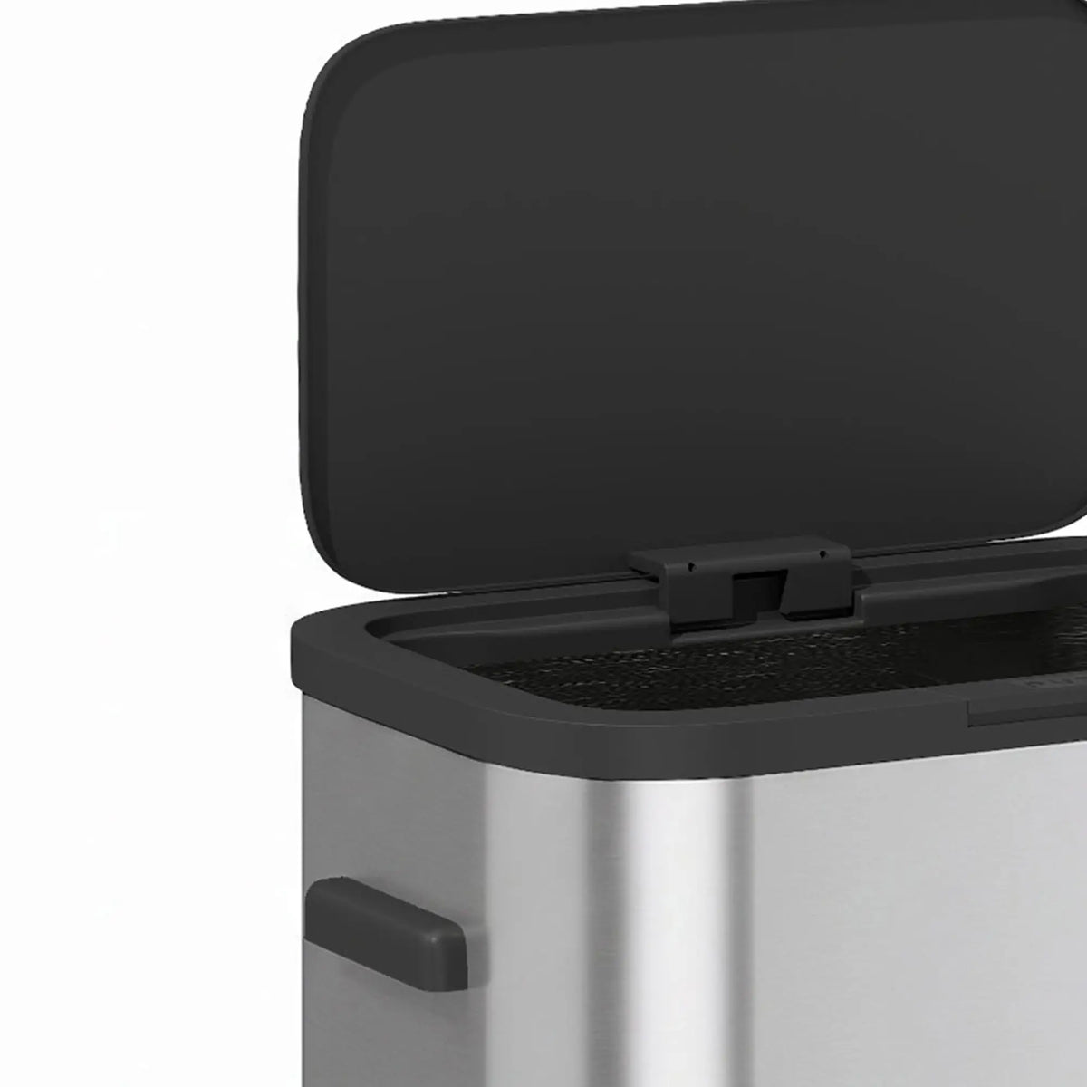 60 L Slim Stainless Steel Trash Can, Soft-Close Lid, Silver Kitchen Trash Cans at Gallery Canada