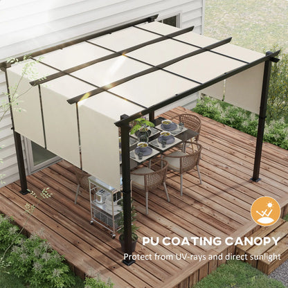 10' x 12' Metal Pergola With Retractable Canopy, For Garden Patio Backyard Deck Pergolas at Gallery Canada