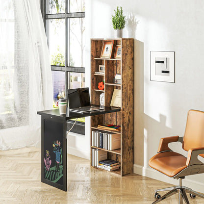 Fold-Out Convertible Office Desk, Wall Mount Computer Desk, Rustic Brown Computer Desks at Gallery Canada