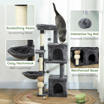42" Cat Tree, Multi-Level with Perch, Hammock, Condos, Scratching Posts Cat Trees at Gallery Canada