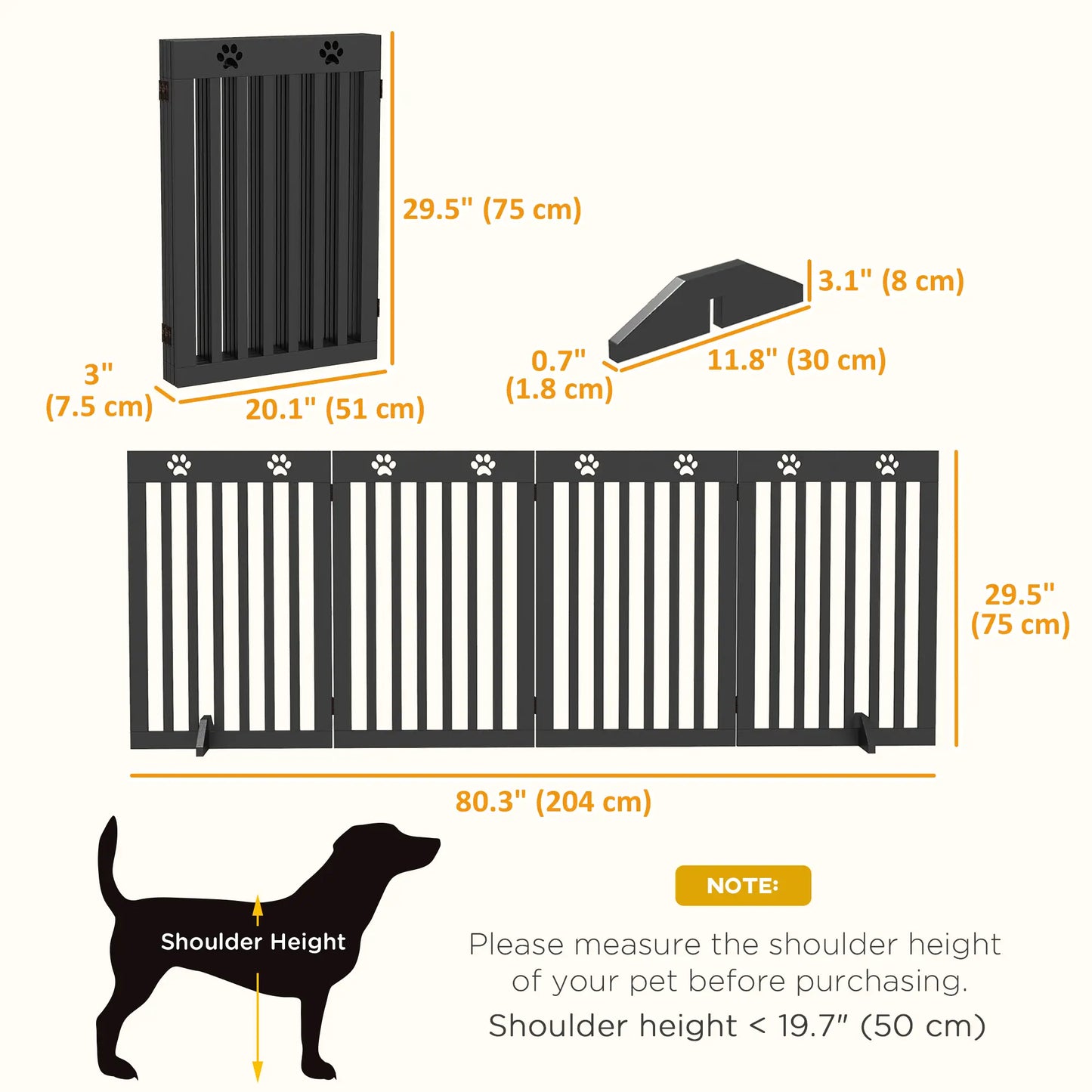 80 Extra Wide Pet Gate With Support Feet, Black Houses, Kennels & Pens at Gallery Canada