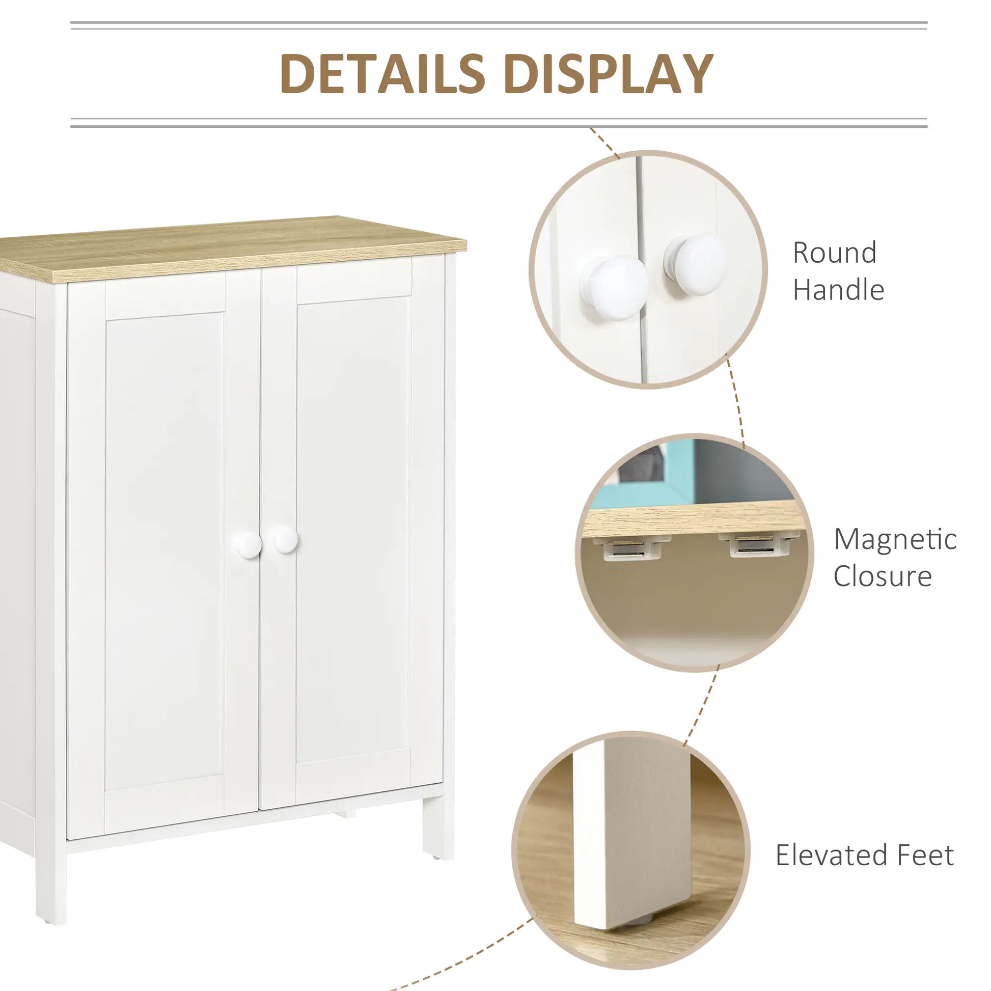 Storage Cabinet with Doors, 2 Adjustable Shelves, Living Room, Bathroom Storage Cabinets at Gallery Canada