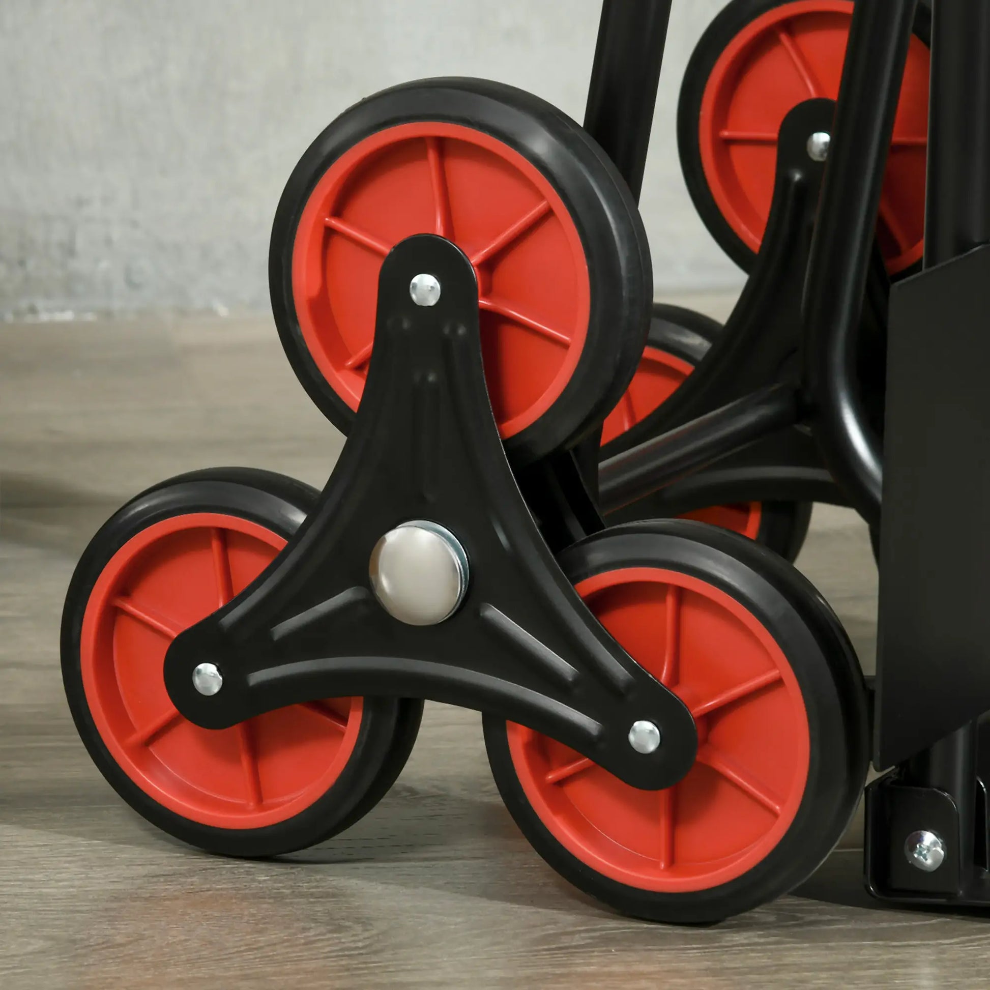 6-Wheels Stair Climber Cart, Foldable Steel, 264lbs, Black and Red Folding Hand Trucks at Gallery Canada