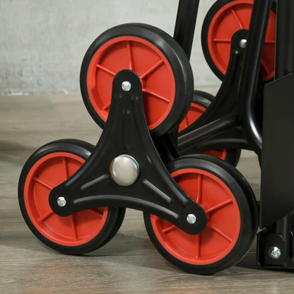 6-Wheels Stair Climber Cart, Foldable Steel, 264lbs, Black and Red Folding Hand Trucks at Gallery Canada