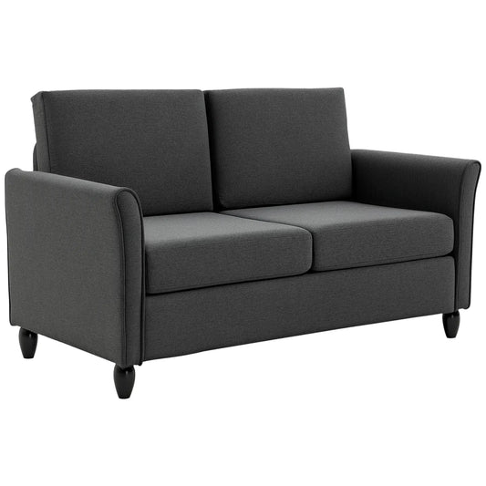 2-Seat Sofa with Armrests, Wood Legs, Dark Grey 2-Seater Sofas Dark Grey at Gallery Canada