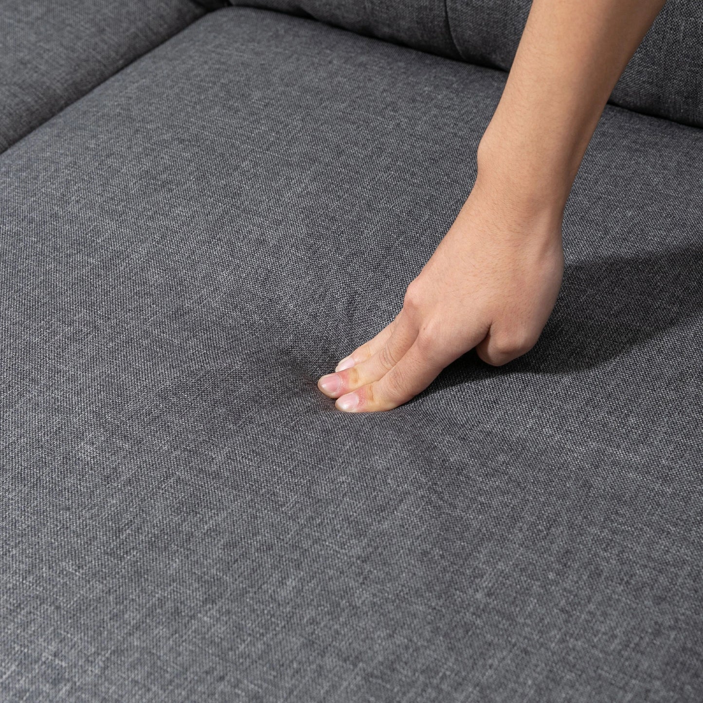 L-Shaped Sofa, 3 Seater with Ottoman, Dark Grey 3-Seater Sofas at Gallery Canada