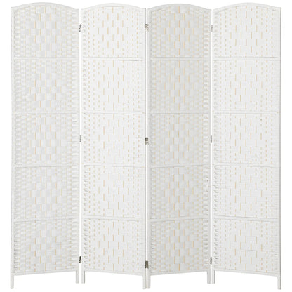 6ft 4-Panel Folding Room Divider, Wooden Frame, White Room Dividers White at Gallery Canada