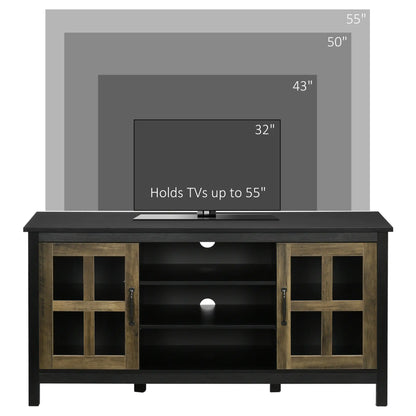 TV Stand for 55 Inch TVs, Adjustable Shelves, Cable Holes, Black TV Stands at Gallery Canada