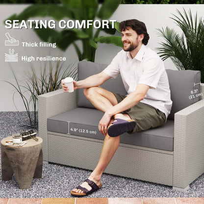 2 Seater Outdoor Cushions With Backrest, Light Grey Patio Chair Cushions at Gallery Canada