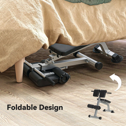 Hyperextension Bench, Height Adjustable, 38" x 26.8" x 27.2-43.3", Silver Tone Strength Training Equipment at Gallery Canada
