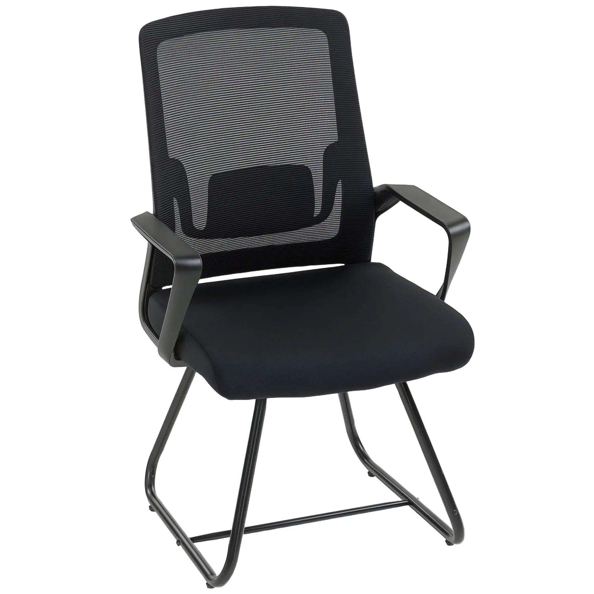 Waiting Room Chair, Desk Chair No Wheels, Mesh Back, Lumbar Support, Metal Base Task Chairs at Gallery Canada