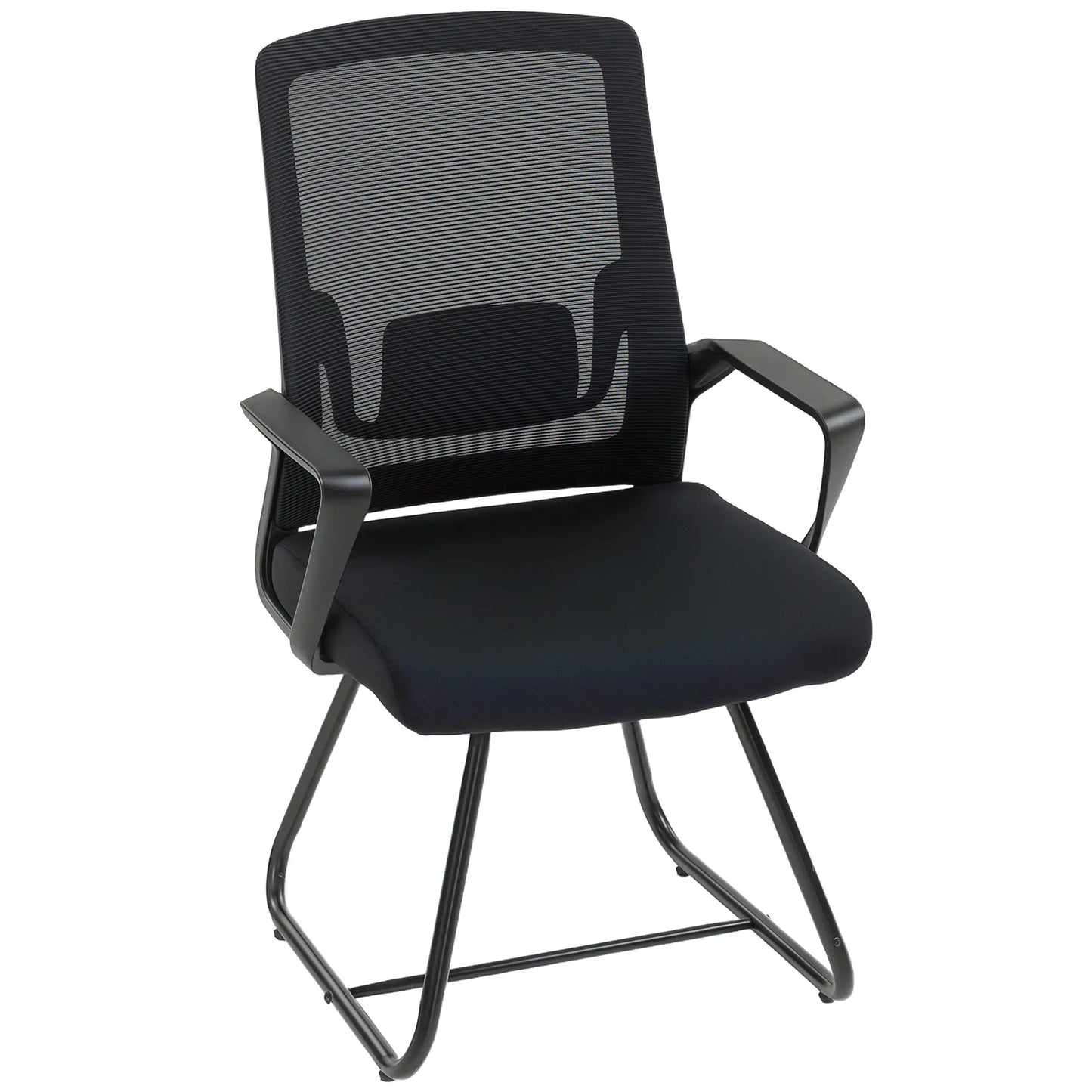 Waiting Room Chair, Desk Chair No Wheels, Mesh Back, Lumbar Support, Metal Base Task Chairs at Gallery Canada