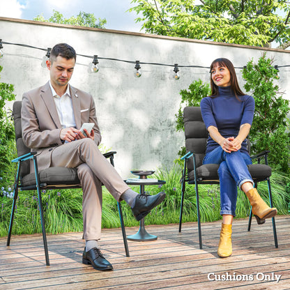 2-Piece Back Seat Cushion, Outdoor Patio Chair Set, Dark Grey Patio Chair Cushions at Gallery Canada