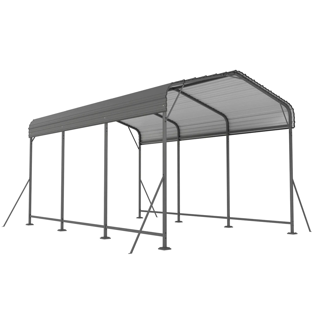 10 x 15FT Metal Carport, Heavy-Duty Canopy, Reinforced Frame, Dark Grey Car Shelters at Gallery Canada