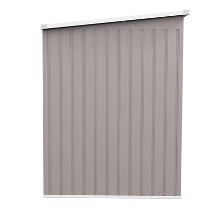 7' x 4' Abri de Jardin en Acier Galvanisé, Kit de Fondation, Gris
