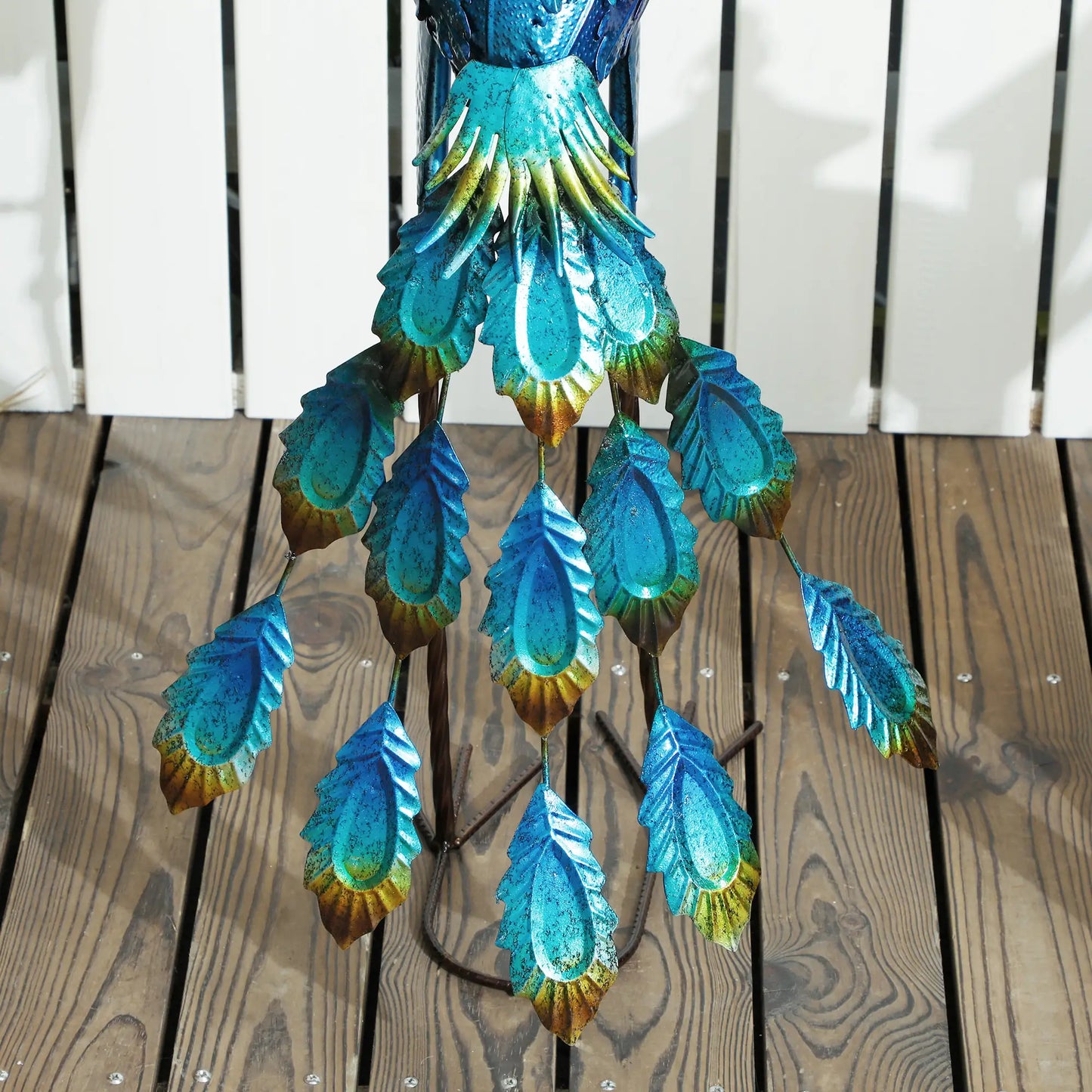 Peacock Garden Statue, 32.7" Navy Blue, Lawn Ornament Bird Statue With Stakes, Navy Blue Garden Decor at Gallery Canada