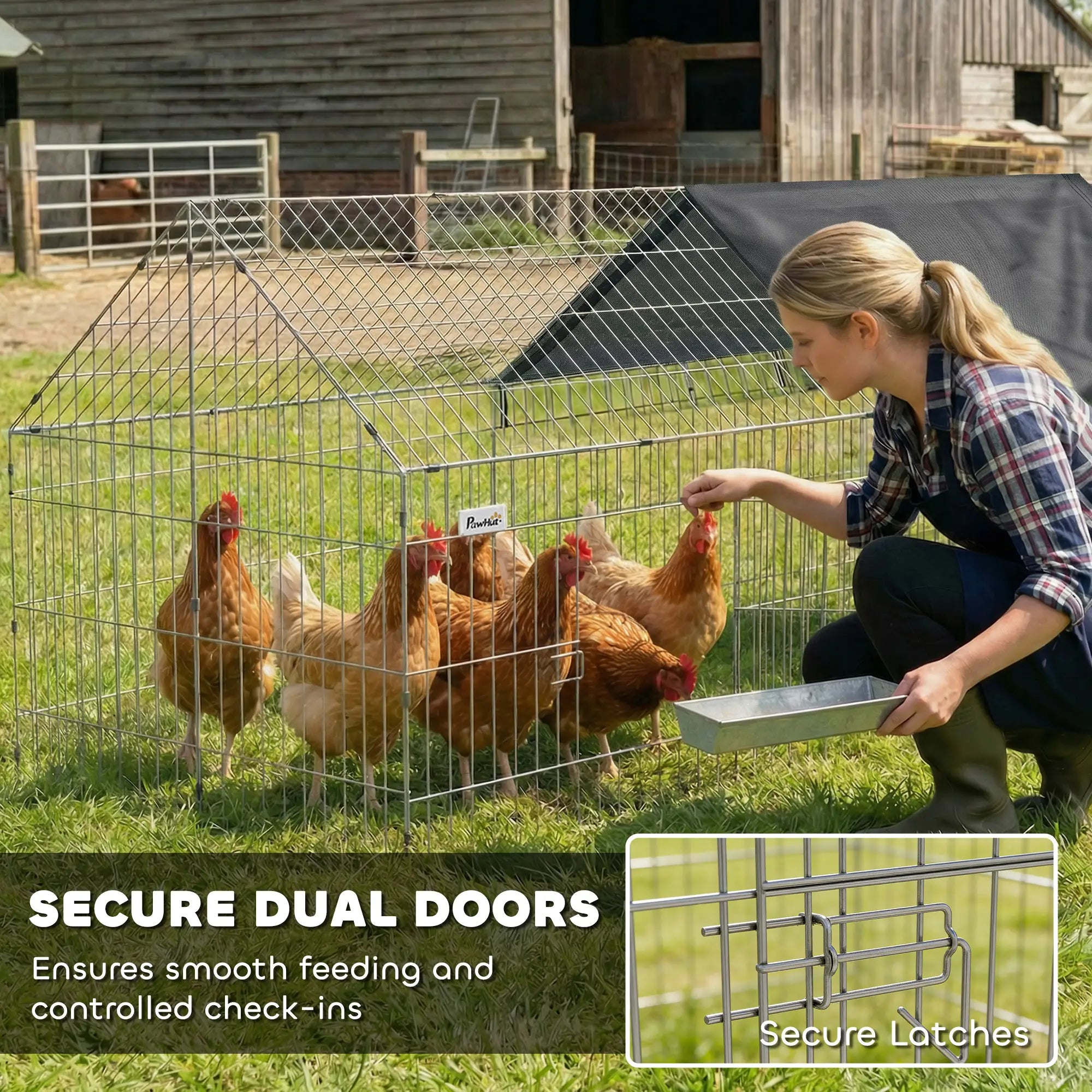 Metal Chicken Coop With UV-Resistant Cover, 71