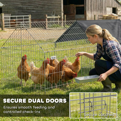Metal Chicken Coop With UV-Resistant Cover, 71" x 29.5" x 29.5", Black Chicken Coops at Gallery Canada