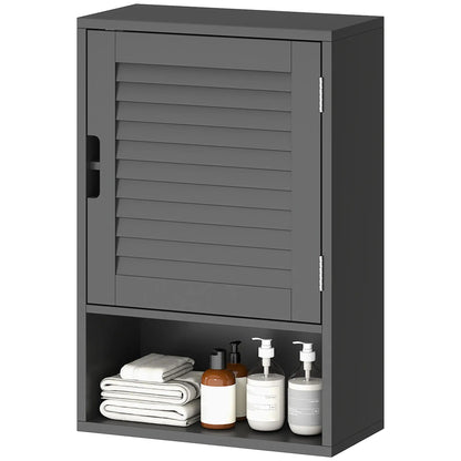 Wall Mounted Bathroom Cabinet, Adjustable Shelves, 40 x 20 x 60 cm, Black Wall Mounted Cabinets Black at Gallery Canada