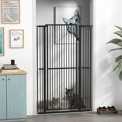 59" Extra Tall Cat Gate, 30"-41" with Extensions, Black Pet Gates at Gallery Canada