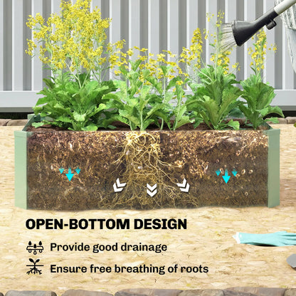 Galvanized Raised Garden Bed Set, 2 Light Green Planter Boxes, Light Green Galvanized Planter Boxes at Gallery Canada