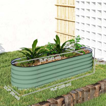 6.5 x 2 x 1.5 FT Galvanized Steel Raised Garden Bed, Green Galvanized Planter Boxes at Gallery Canada