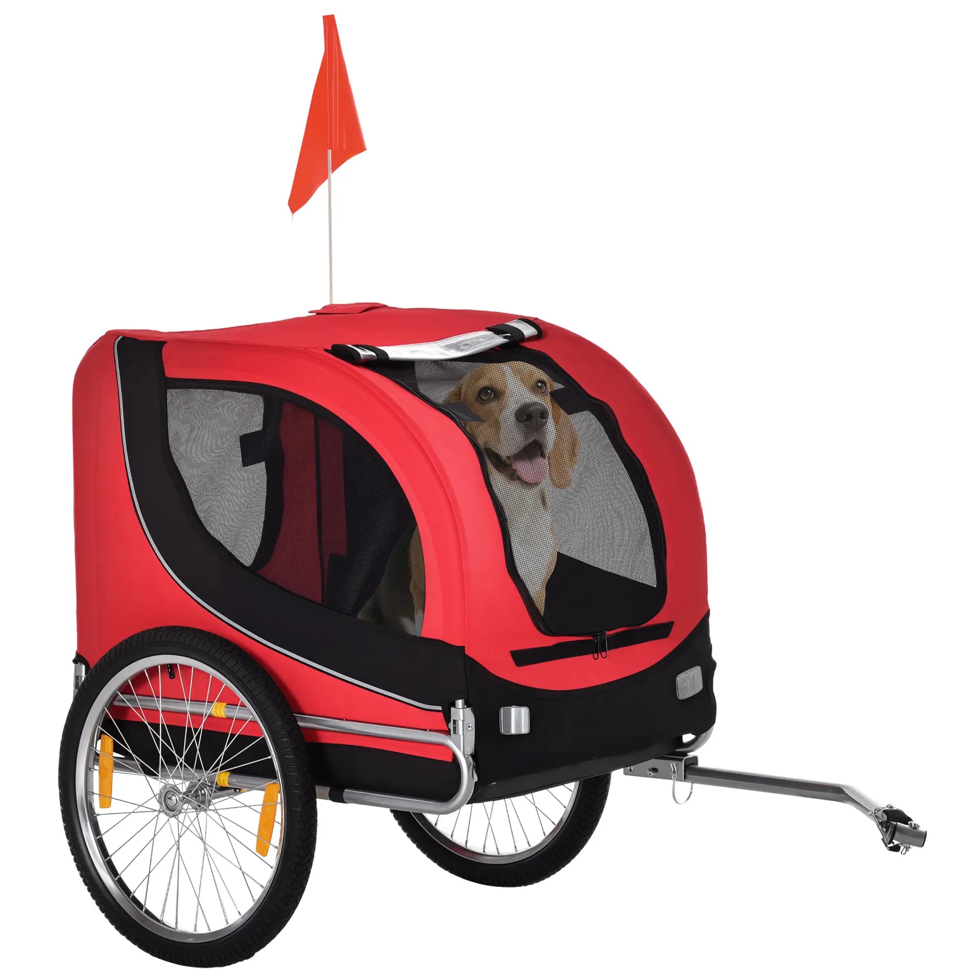 Dog Bike Trailer, Pet Cart Bicycle, Wagon Cargo Carrier, Red Dog Bike Trailers & Strollers Red and Black at Gallery Canada