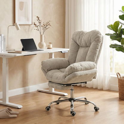 Criss Cross Chair with Wheels, Waterfall Armrests, Light Grey
