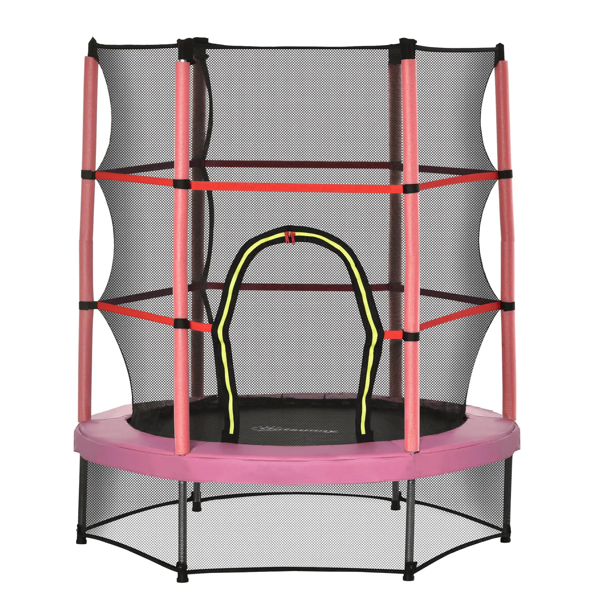 55" Kids Trampoline with Enclosure Net, Indoor/Outdoor, Pink Trampolines at Gallery Canada
