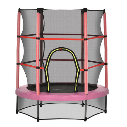 55" Kids Trampoline with Enclosure Net, Indoor/Outdoor, Pink Trampolines at Gallery Canada