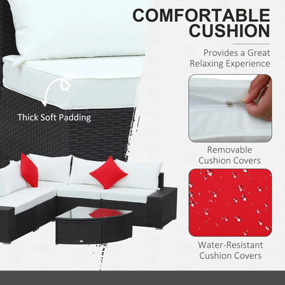 Wicker Sectional Sofa Set, Cushioned Patio Set with Coffee Table Patio Furniture Sets at Gallery Canada