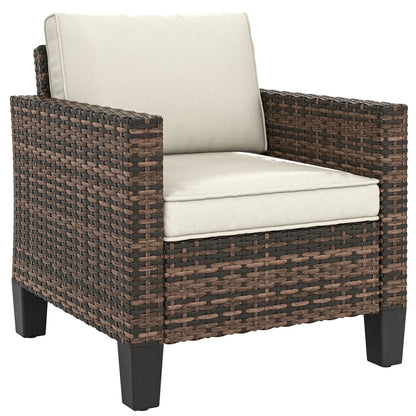 Single Wicker Patio Chair With Armrests, Cushions, Cream White Patio Chairs at Gallery Canada