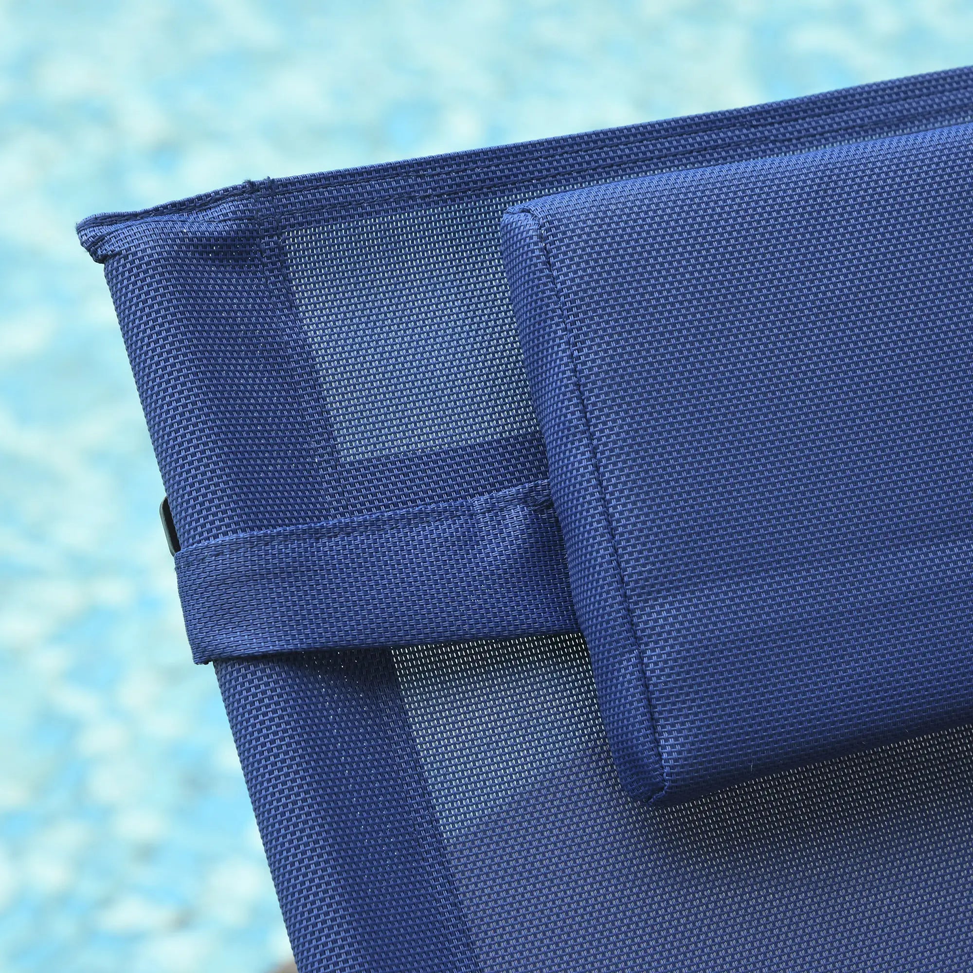 Outdoor Rocking Chair, Mesh Fabric, Removable Headrest, Side Pocket, Blue Outdoor Rocking Chairs at Gallery Canada