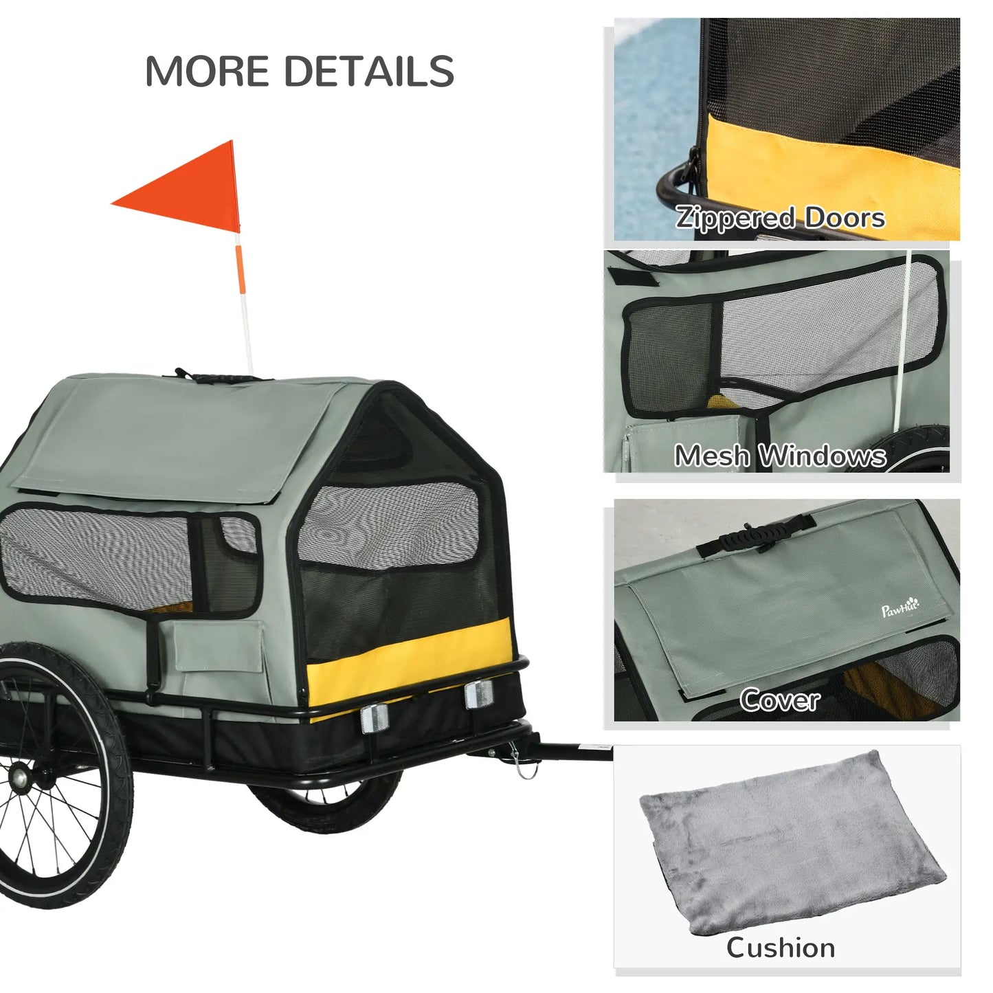 3 in 1 Dog Bike Trailer, Pet Cargo with Safety Leash, Hitch Dog Bike Trailers & Strollers at Gallery Canada
