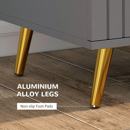 3 Drawer Cabinet, Bedroom Chest of Drawers, Aluminium Legs, Dark Grey Storage Cabinets at Gallery Canada